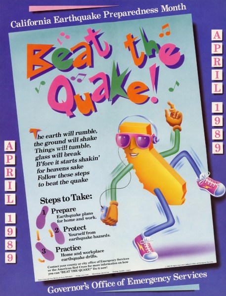 Earthquake Safety Poster 1989